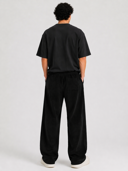 Black Corduroy Oversized Jogger