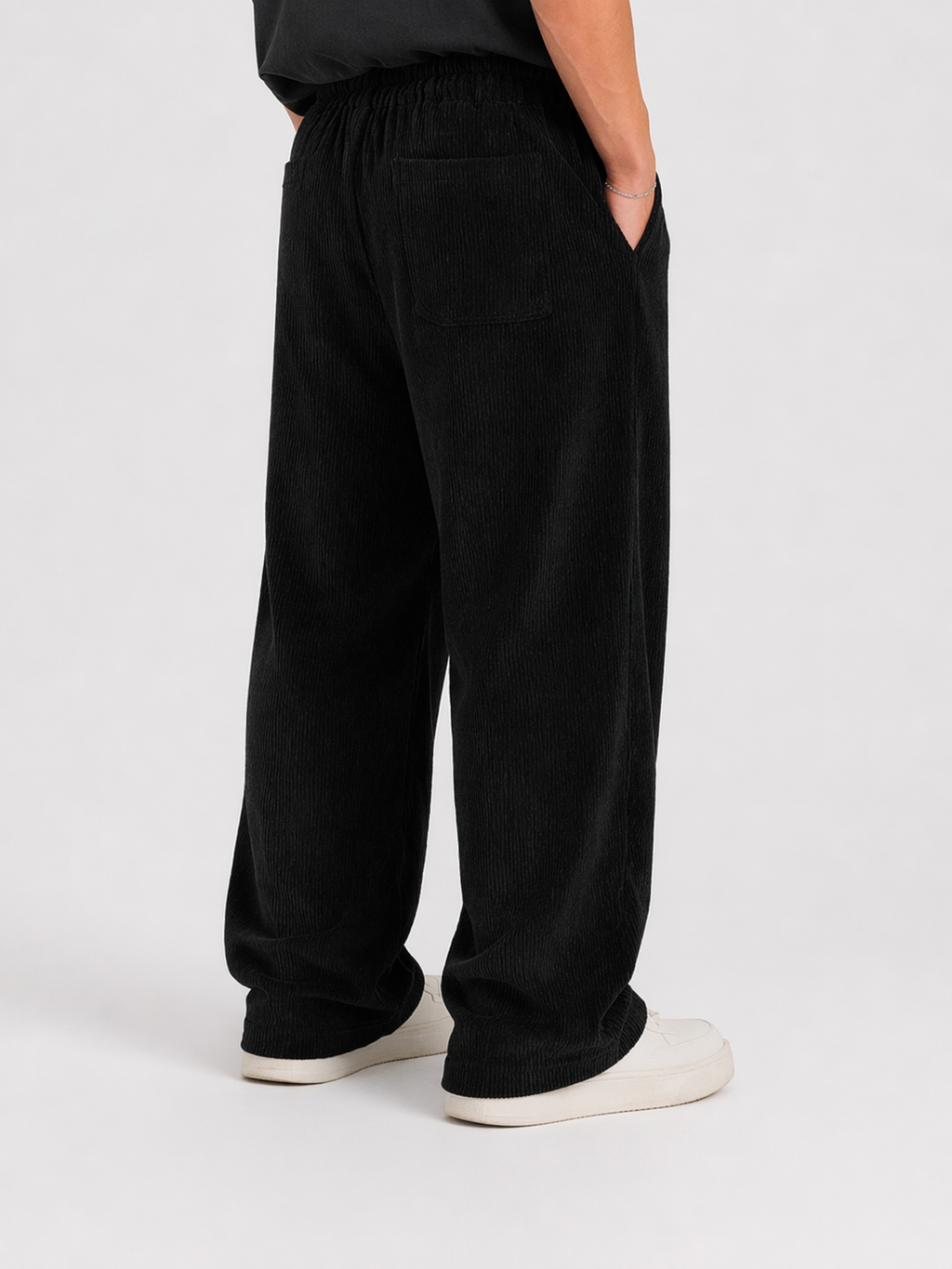 Black Corduroy Oversized Jogger