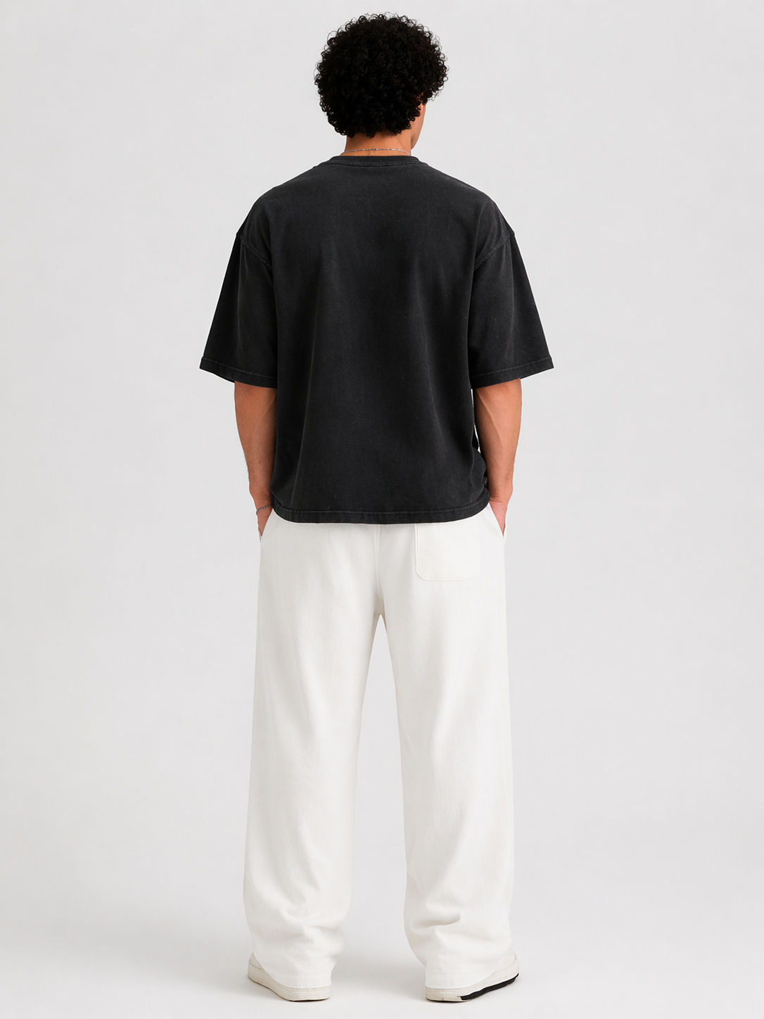 White Corduroy Oversized Jogger