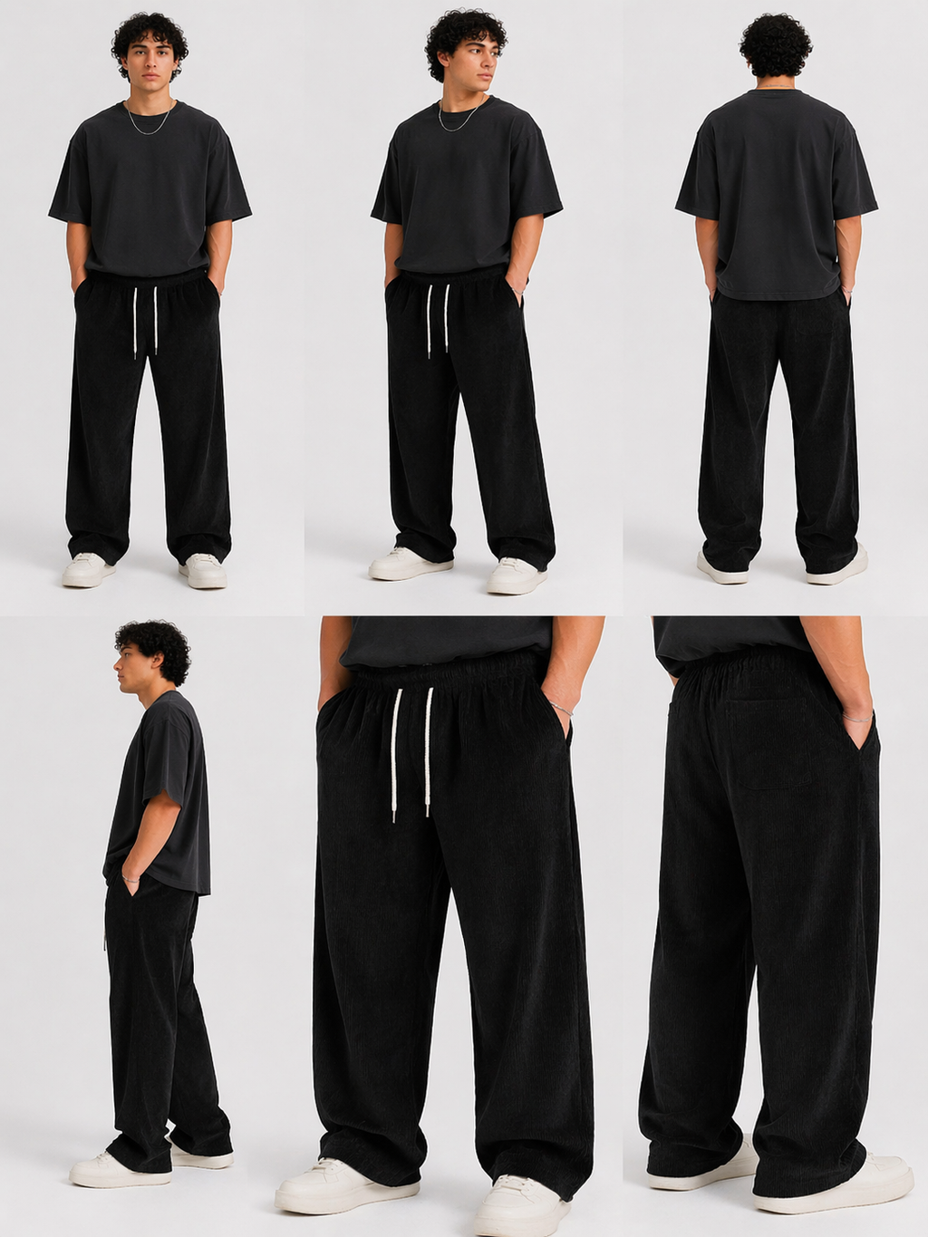 Black Corduroy Oversized Jogger
