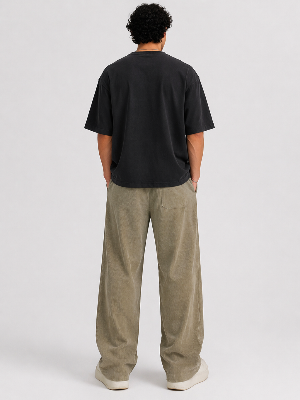 Khaki Corduroy  Oversized Jogger