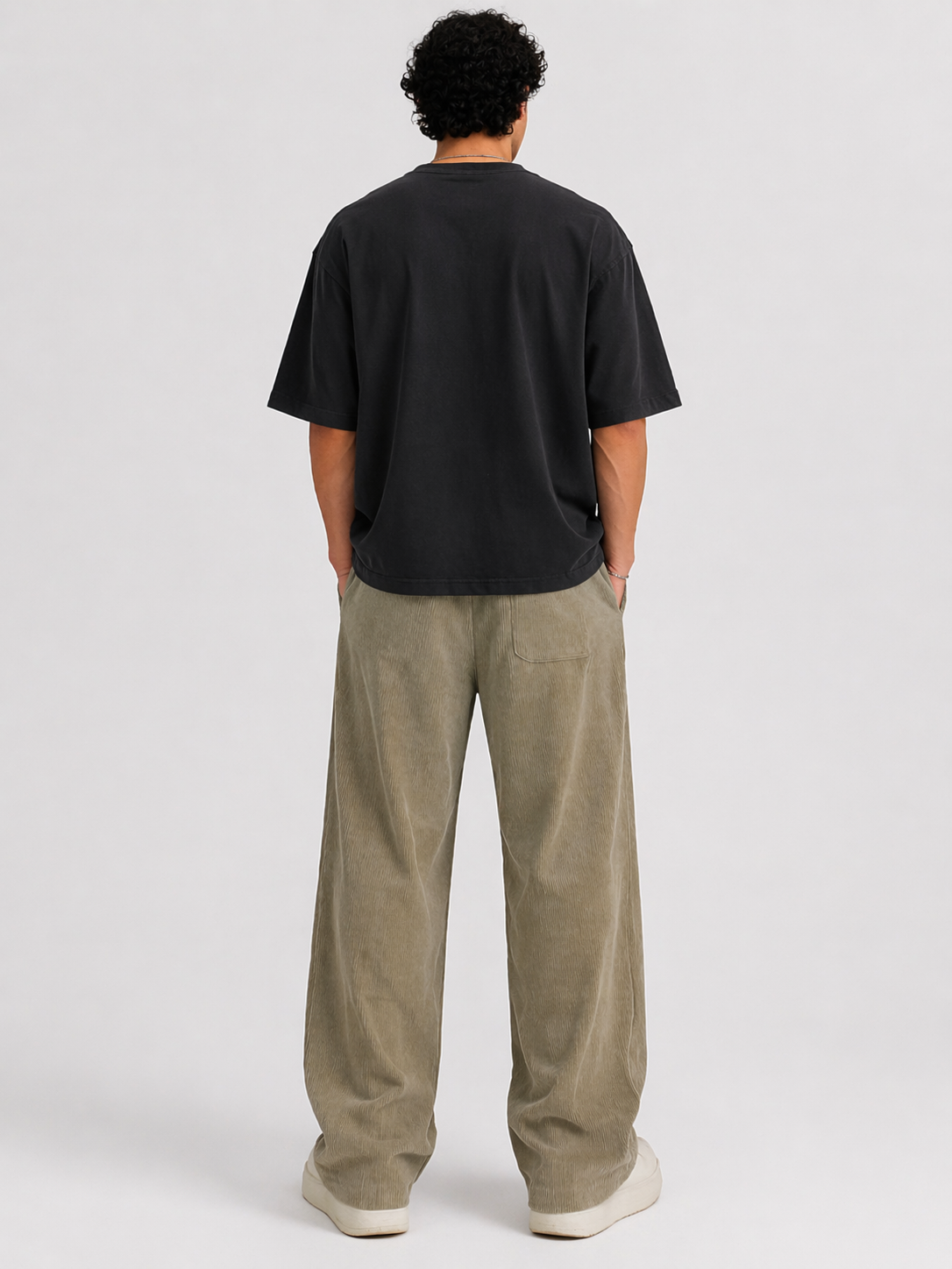 Khaki Corduroy  Oversized Jogger
