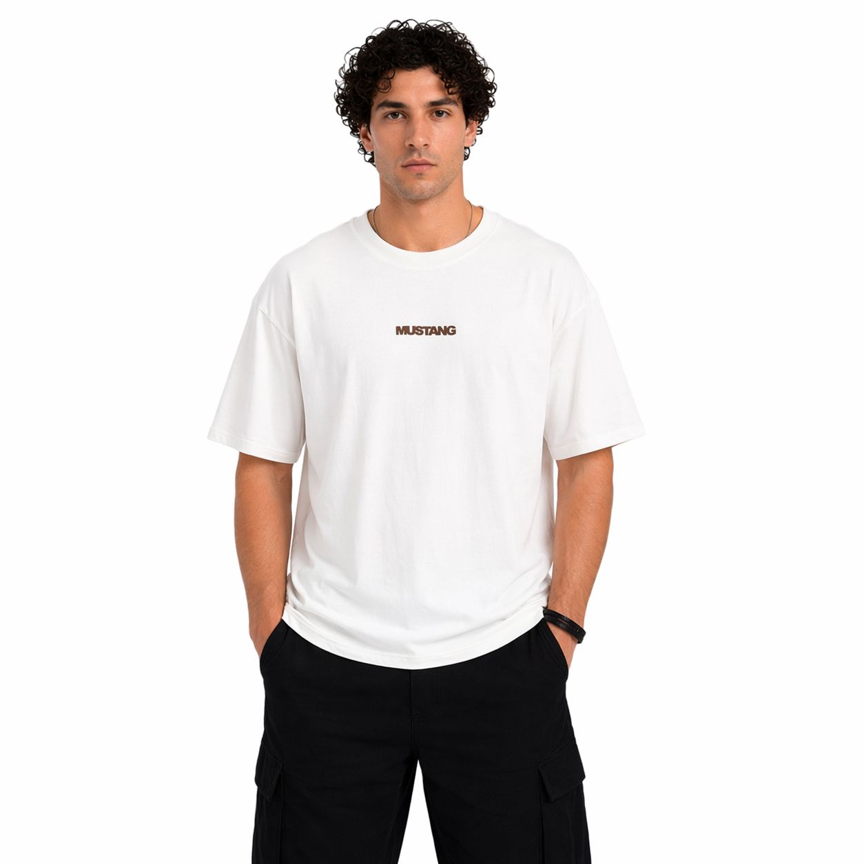 Mustang White Oversized Teee